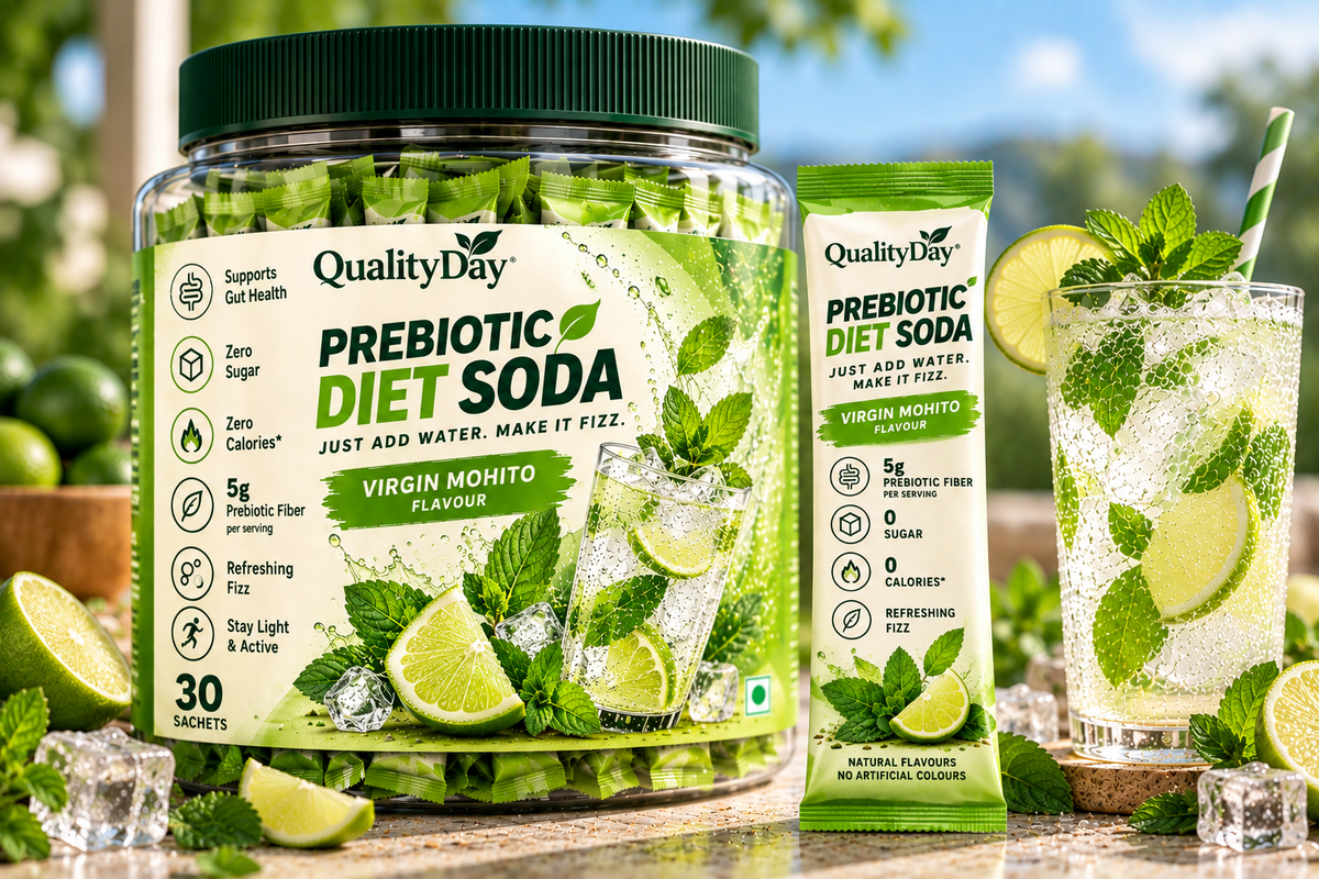 QualityDay Prebiotic Diet Soda Virgin Mojito flavour
