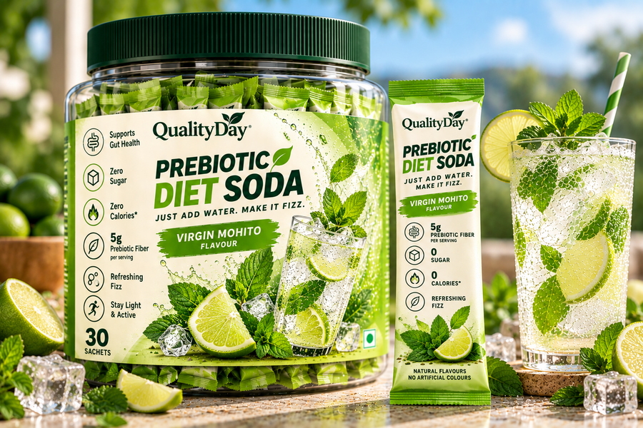 QualityDay Prebiotic Diet Soda Virgin Mojito flavour